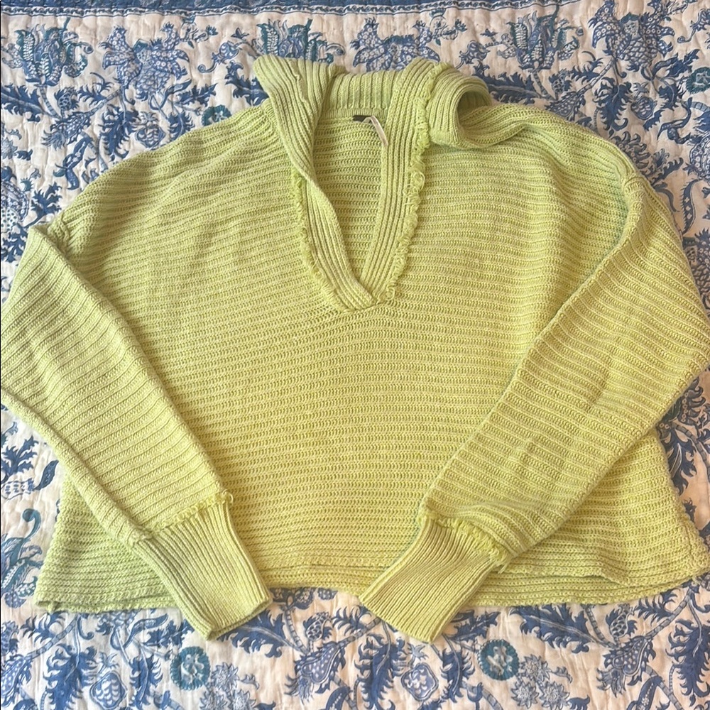 Free People Lime Green Sweater